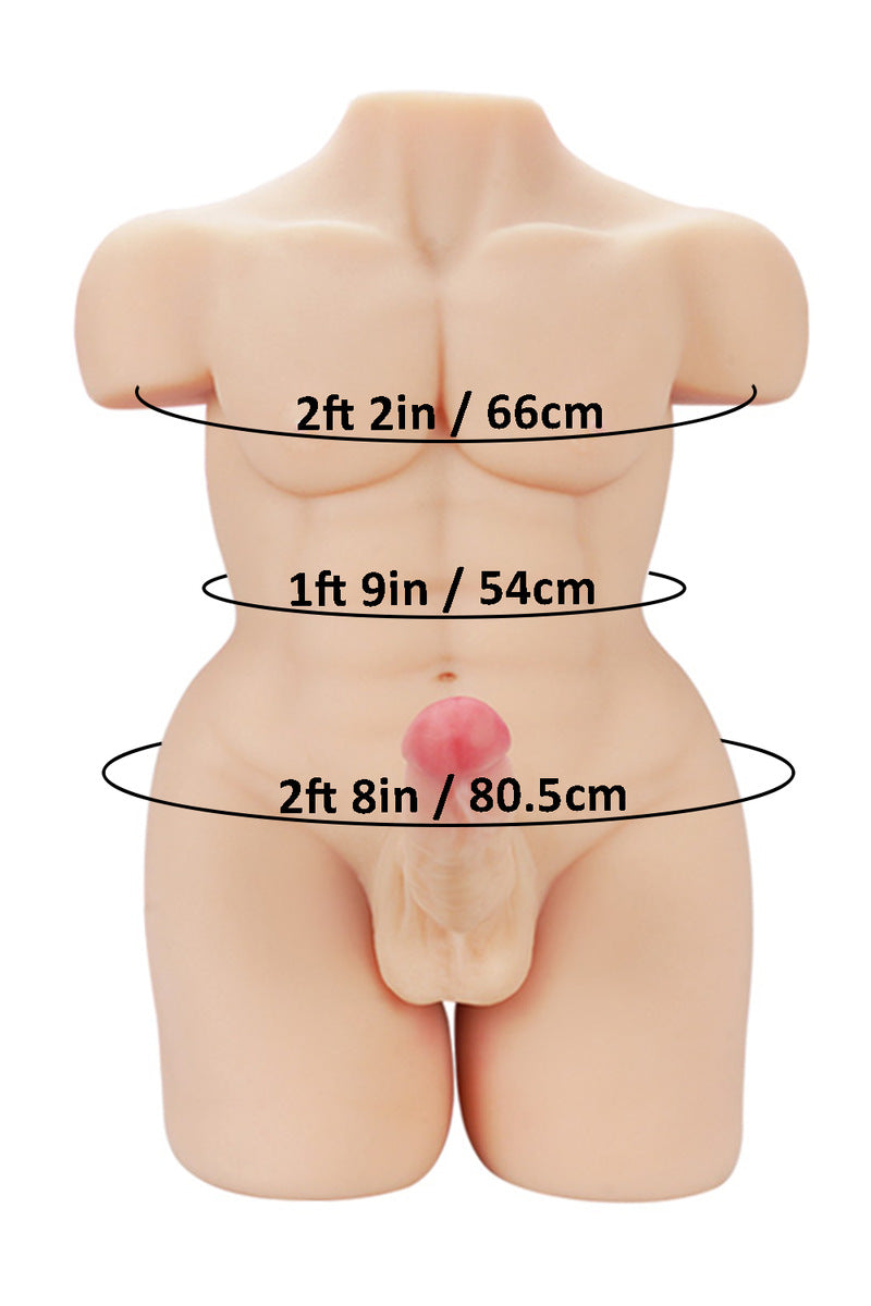 54cm/1ft9 33.07LB Male Torso Sex Doll Threesome – Channing (US, CA & EU-Only)