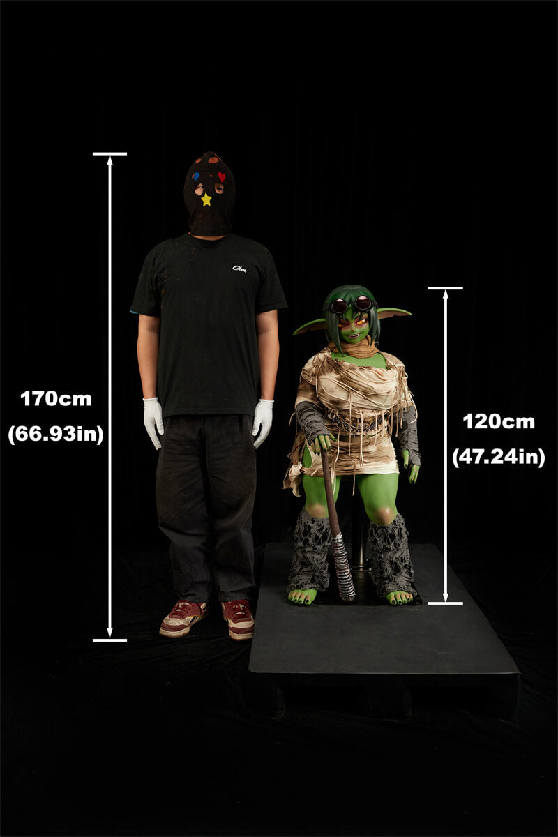 120cm/3ft9 ULW SiF120 Full Mini Silicone Sex Doll Barza(Green)