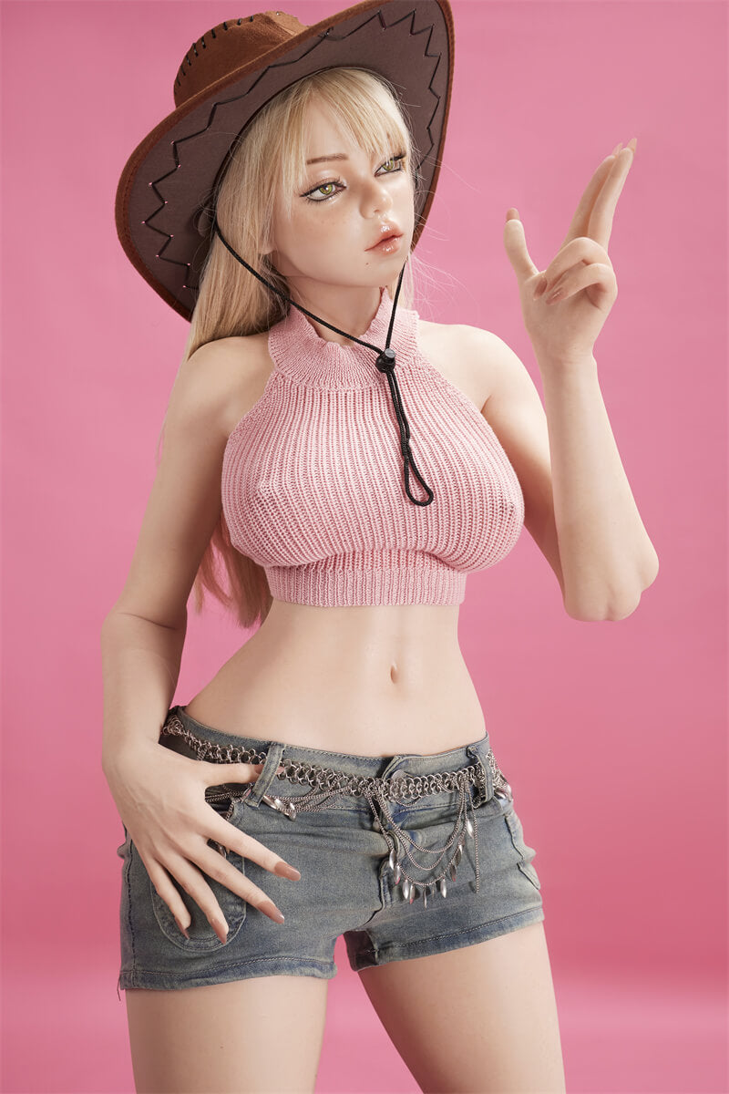 156cm/5ft1 F cup Full Silicone Blonde Sex Doll Rhea