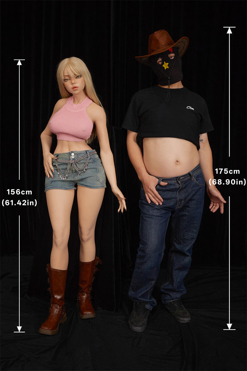 156cm/5ft1 F cup Full Silicone Blonde Sex Doll Rhea