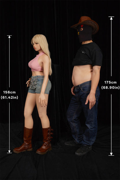156cm/5ft1 F cup Full Silicone Blonde Sex Doll Rhea