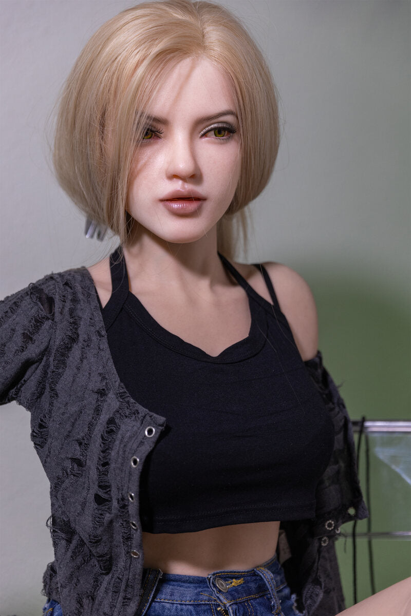166cm5ft5 D cup Full Silicone Blonde Sex Doll Annie