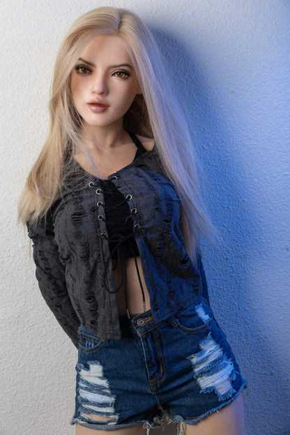 166cm5ft5 D cup Full Silicone Blonde Sex Doll Annie