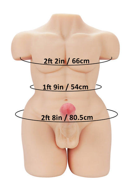 54cm/1ft9 33.07LB Male Torso Sex Doll Threesome – Channing (US, CA & EU-Only)