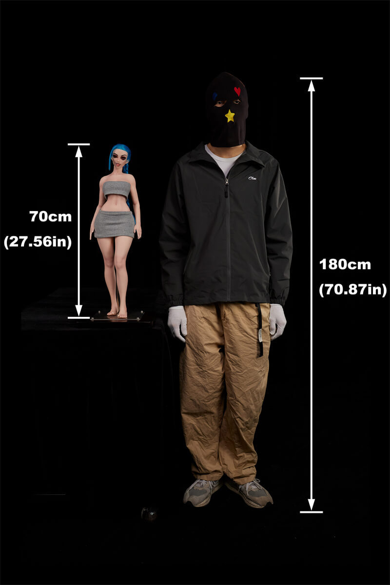 70cm/2ft3 Full Mini Silicone Sex Doll MO Jetta(Cinnamon)