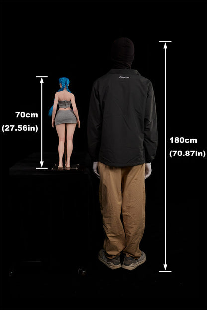 70cm/2ft3 Full Mini Silicone Sex Doll MO Jetta(Cinnamon)