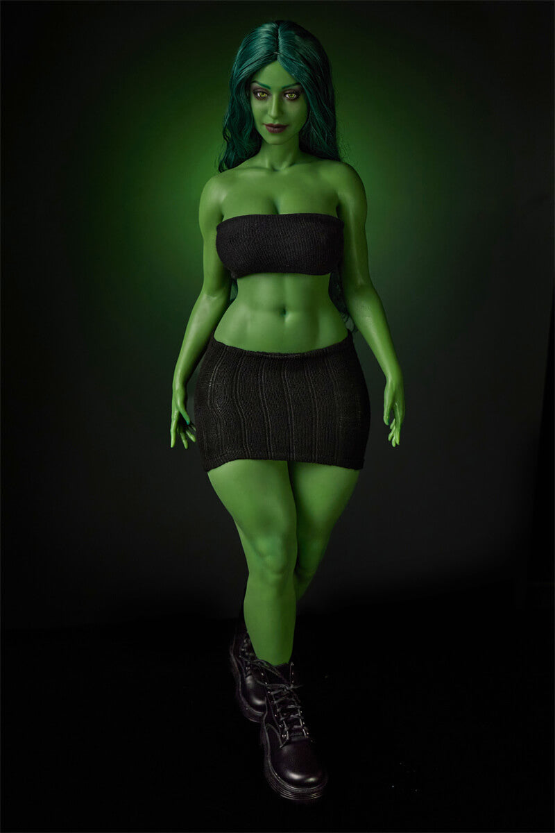 70cm2ft3 Full Mini Silicone Sex Doll Renee(Green)