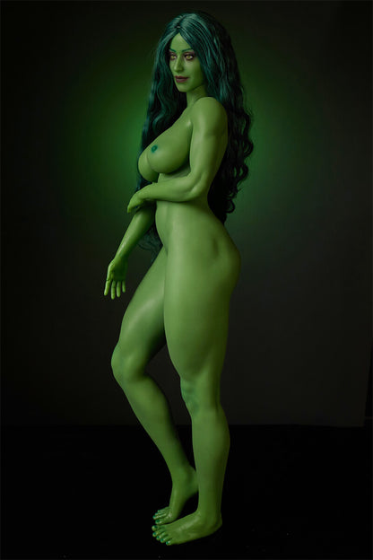 70cm2ft3 Full Mini Silicone Sex Doll Renee(Green)