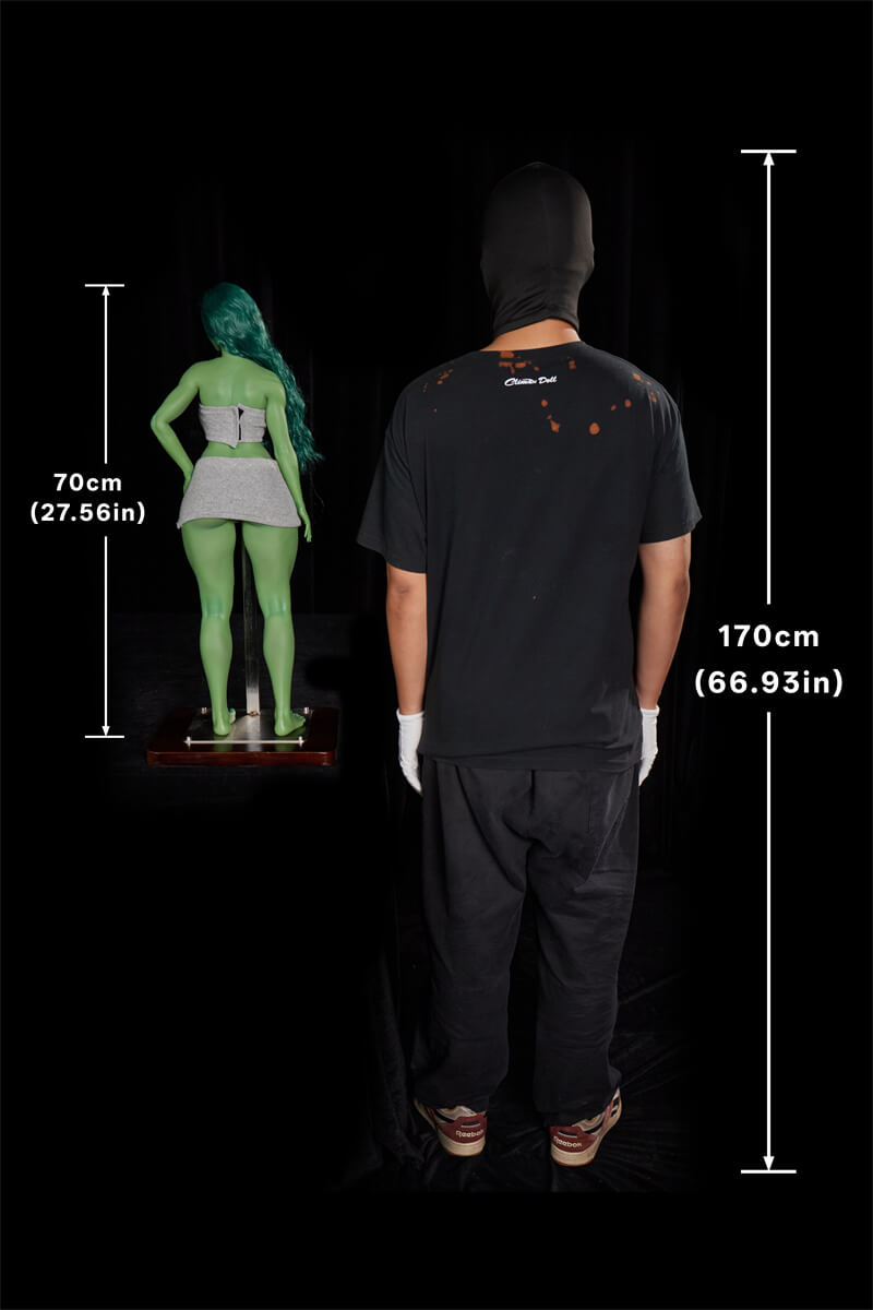 70cm2ft3 Full Mini Silicone Sex Doll Renee(Green)