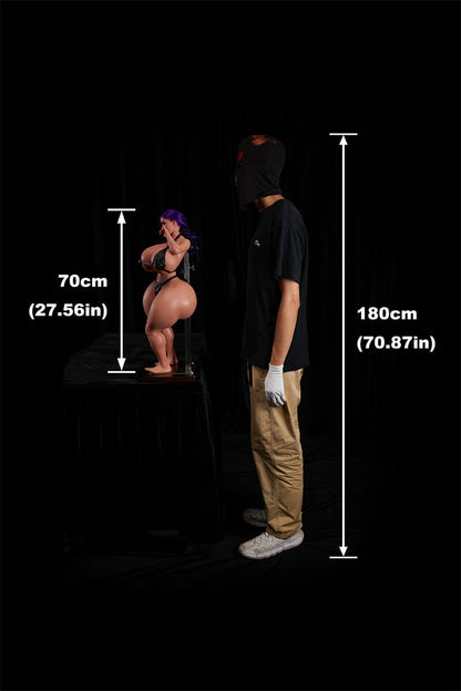 70cm2ft3 Full Mini Silicone Sex Doll SP Dazia(Black)