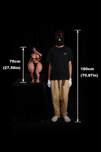 70cm2ft3 Full Mini Silicone Sex Doll SP Dazia(Black)