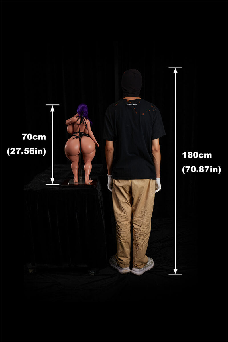 70cm2ft3 Full Mini Silicone Sex Doll SP Dazia(Black)