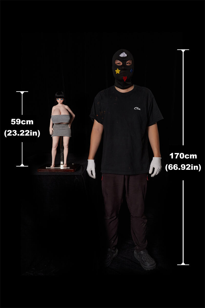 Full Mini Silicone Body+ Vinyl Head Sex Doll J59 Mizuki