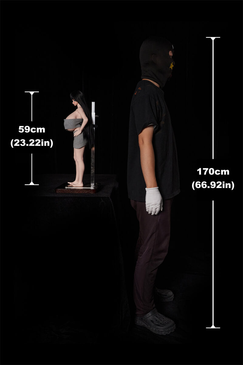 Full Mini Silicone Body+ Vinyl Head Sex Doll J59 Mizuki