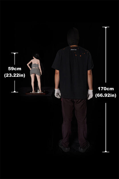 Full Mini Silicone Body+ Vinyl Head Sex Doll J59 Mizuki